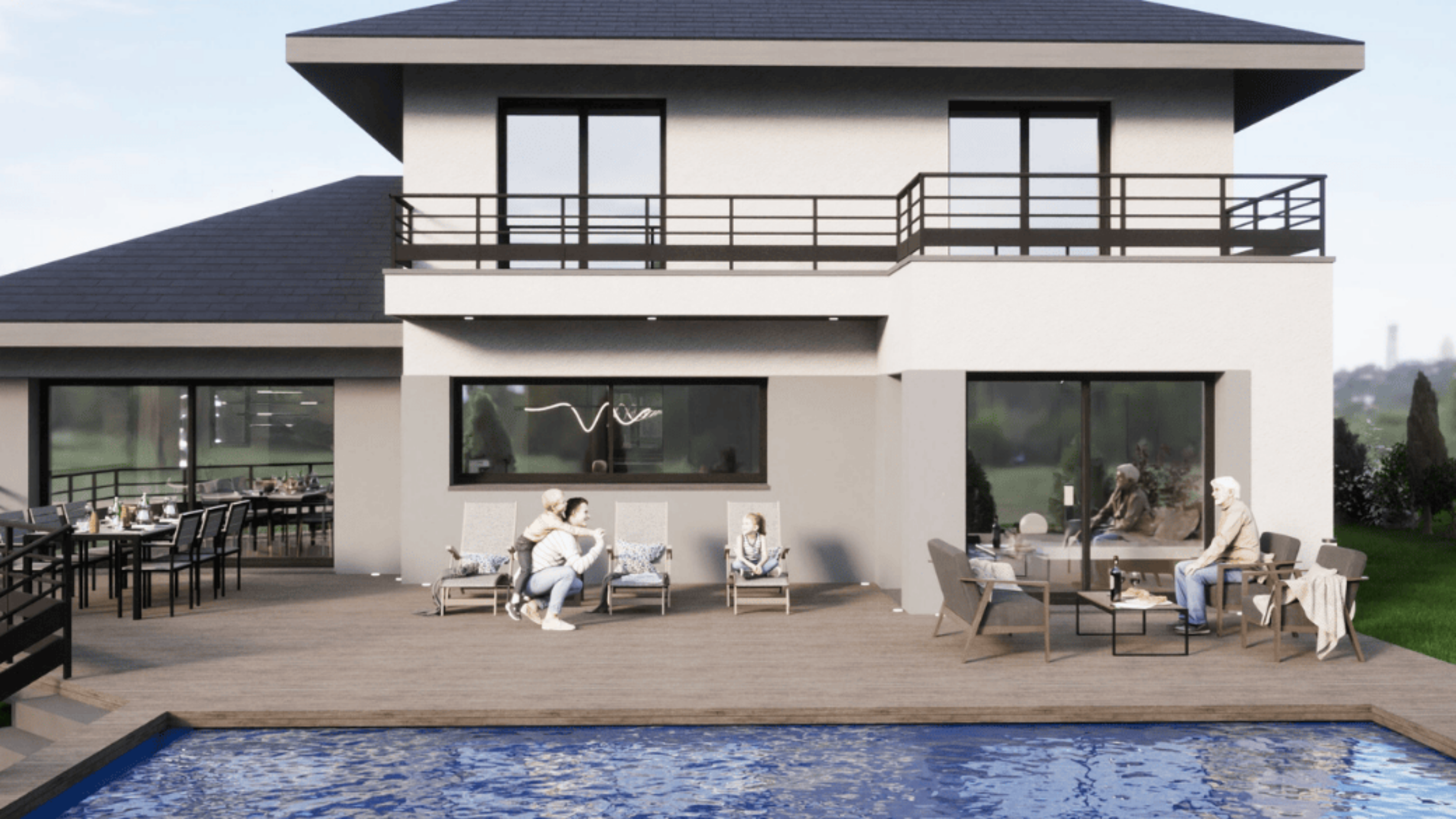 maison architecte avec piscine