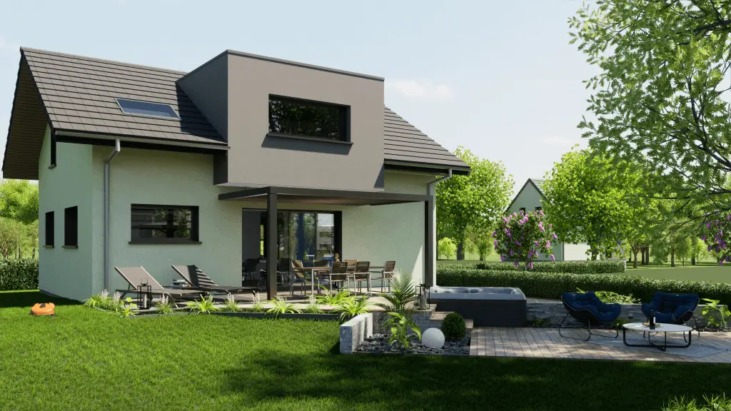 Maison compacte avec extension bois – Version évolutive en 2 étapes