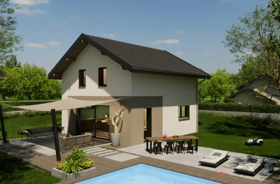 Maison évolutive contemporaine avec piscine – Projet avant extension