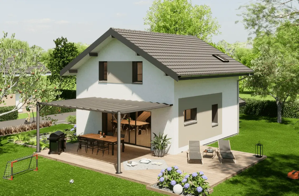 Maison évolutive avec terrasse et extension bois – Avant agrandissement